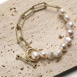 Pearl 14K Gold Bracelet Dual New